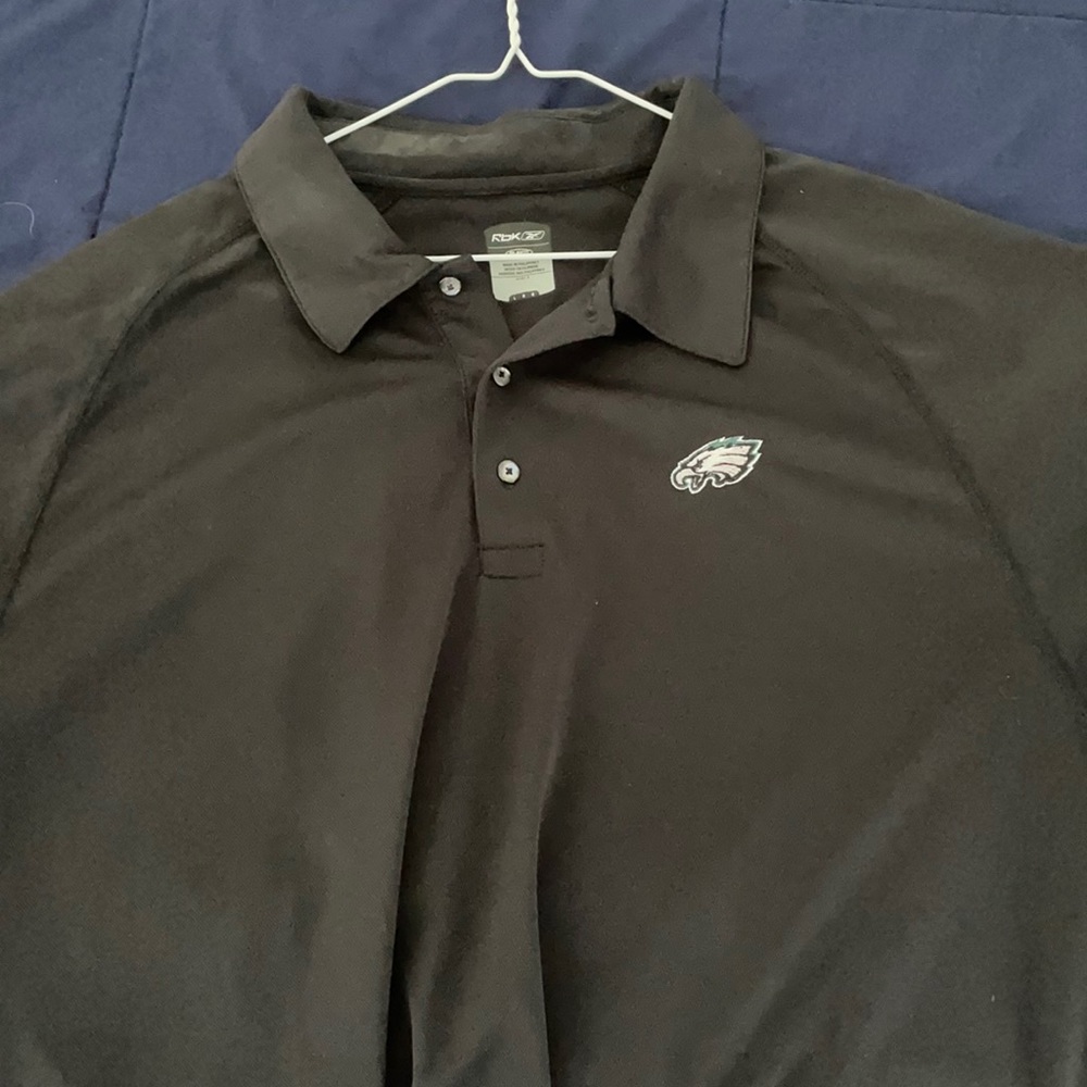 Philadelphia Eagles black polo mens large EUC